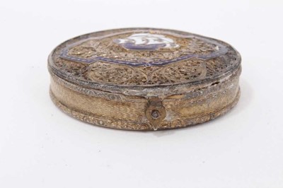 Lot 799 - Continental enamel filigree box, three further boxes