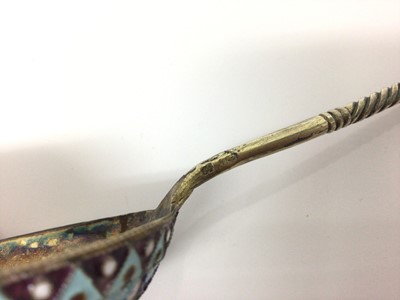 Lot 423 - Pair of Russian cloisonné spoons