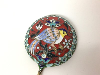 Lot 423 - Pair of Russian cloisonné spoons