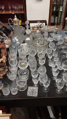 Lot 144 - Large selection of cut, etched and other glassware