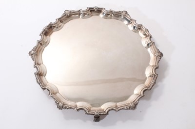 Lot 365 - 1930s silver salver by Adie Brothers