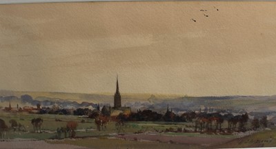 Lot 149 - Henry Franks Waring (fl. 1900-1928), watercolour - extensive landscape, signed and dated '14, in glazed frame