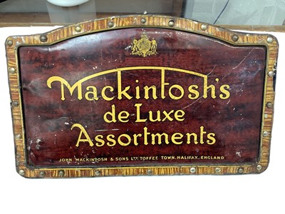 Lot 2500 - Edwardian shop's tin advertising sign for Mackintosh's de Luxe Assortments