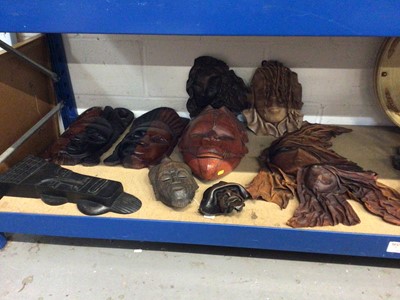 Lot 40 - Assorted masks to include leather and tribal