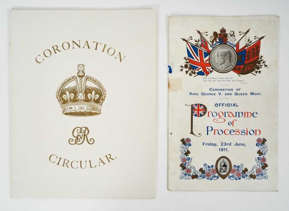 Lot 36 - The Coronation of H.M.King George V and Queen Mary, 23rd June 1911- Official Programme of Procession and a fascinating Army and Navy Stores Coronation sales catalogue listing a wide range of goods...