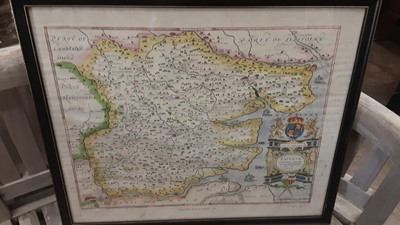 Lot 159 - Map of Essex in glazed frame and other pictures