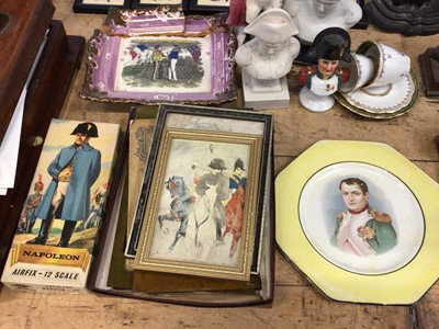 Lot 19 - Quantity of Napoleon items, including a Staffordshire figure and other ceramics, pictures, etc, together with a Sunderland lustre plaque with sailors, a model of the Titanic and other nautical item...