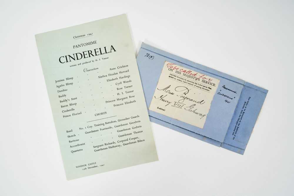 Lot 40 - Rare Wartime Royal Pantomime programme for Christmas 1941 'Cinderella'