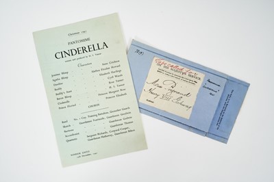 Lot 40 - Rare Wartime Royal Pantomime programme for Christmas 1941 'Cinderella'