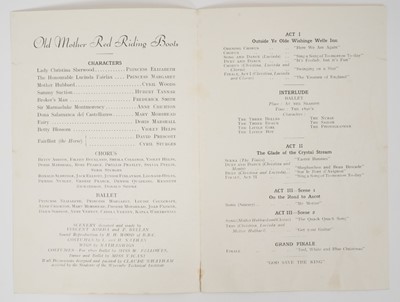 Lot 42 - Rare wartime Royal Pantomime programme for 'Old Mother Red Riding Boots' held at Windsor Castle December 21st-23rd 1944, starring Princess Elizabeth as Lady Christina Sherwood and Princess Margare...