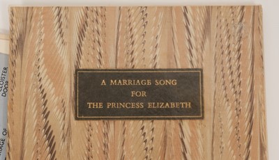Lot 43 - The Marriage of H.R.H.The Princess Elizabeth with Lieutenant Philip Mountbatten R.N. November 20th 1947, scarce invitation to Miss B.Poignand , entrance ticket, Order of Service, car window sticker...
