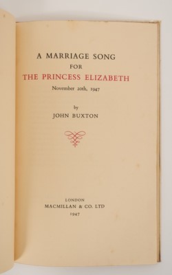 Lot 43 - The Marriage of H.R.H.The Princess Elizabeth with Lieutenant Philip Mountbatten R.N. November 20th 1947, scarce invitation to Miss B.Poignand , entrance ticket, Order of Service, car window sticker...