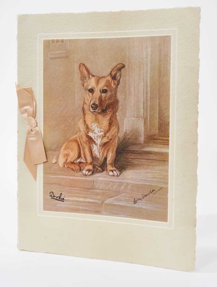 Lot 53 - The Princesses Elizabeth and Margaret - rare 1937 signed Christmas card with Corgi 'Dookie' to cover, 'To Miss Poignand from Elizabeth and Margaret' with envelope .
