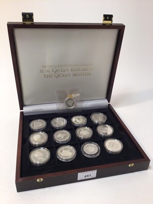 Lot 451 - World - Mixed silver coins 'The Official Coin Collection in Honour of the Queen Mother' 1994-1995 x 13 (1 coin set)