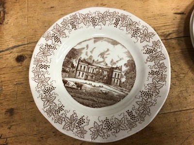Lot 17 - Eleven transfer printed side plates decorated with Hintlesham Hall, Suffolk, with titles to the backs