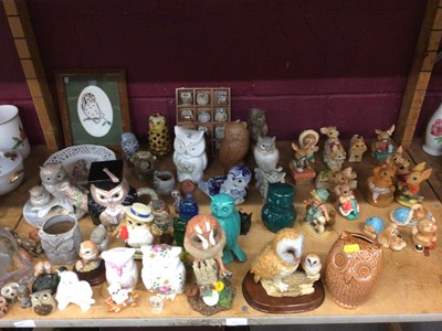 Lot 540 - Pendelfin rabbit figures and collection of ceramic owls