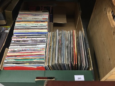 Lot 293 - Box of single records including Pulp, Cataonia, Ian Brown, Duran Duran, Bob Marley, Kate Bush and Soft Cell (multiple mint shop copies), together with 'Now' compliation LP's etc.