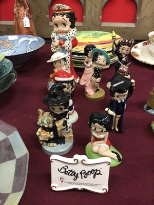 Lot 1144 - Ten Wade Betty Boop figures plus a plaque