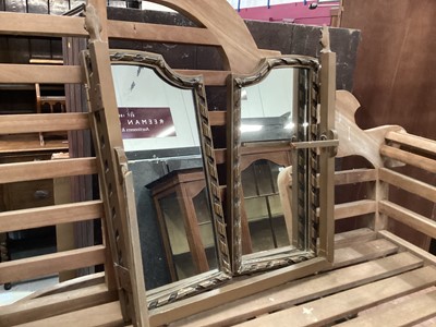 Lot 920 - Gilt framed triptych dressing table mirror
