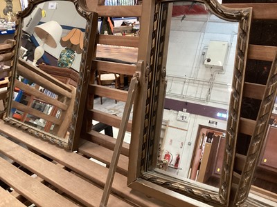Lot 920 - Gilt framed triptych dressing table mirror