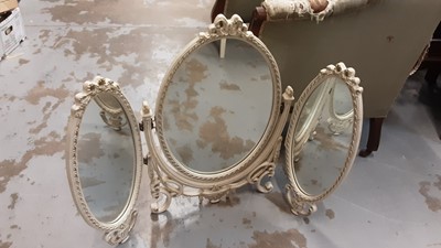 Lot 922 - French style kidney shaped dressing table and triple mirror