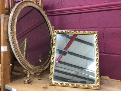 Lot 558 - Oval wall mirror with gilt plaster frame and dressing table mirror