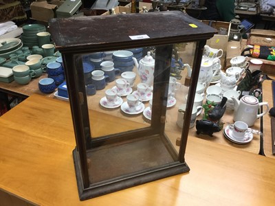Lot 308 - Early 20th century stained pine shop top display cabinet.