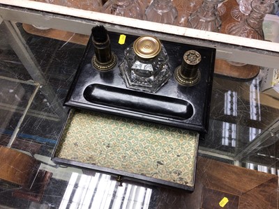 Lot 77 - 'Prince Alberts Safety Box' vesta case converted to an ebonised inkstand