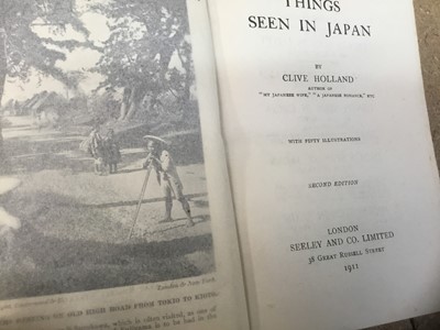 Lot 1709 - Clive Holland, Things seen in Japan, H.B. Tristram, Rambles in Japan and Mortimer Menpes, Japan a record in colour (3)