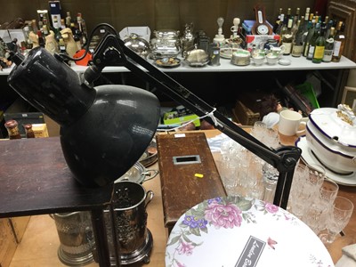 Lot 311 - Anglepoise type lamp, together with barometer, cutlery and sundries