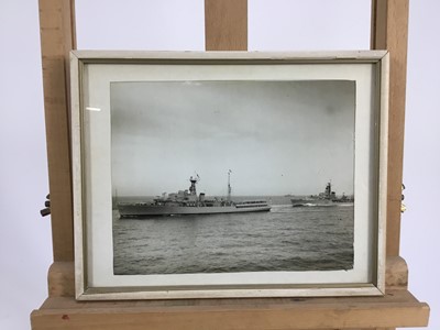 Lot 102 - Cdr. Eric Erskine Campbell Tufnell (1888-1978) watercolour - H.M.S. Newcastle, Sydney Harbour, signed, plus 3 photographs
