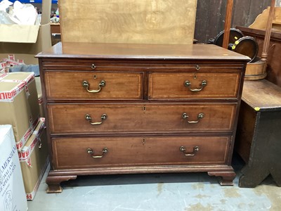 Lot 941 - Good quality Edwardian inlaid mahogany chest of two short and two long graduated drawers on ogee bracket feet, 115cm wide, 56cm deep, 83cm high