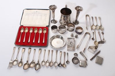 Lot 381 - Selection of miscellaneous silver and silver plate.