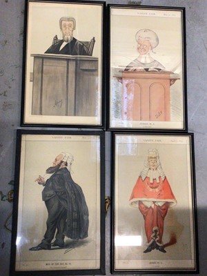 Lot 479 - Collection of Vanity Fair Spy prints of Judges, plus two others similar pictures