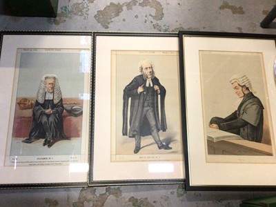 Lot 479 - Collection of Vanity Fair Spy prints of Judges, plus two others similar pictures