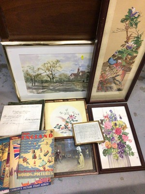 Lot 480 - Group of mixed pictures including Japanese prints and a group of Nestle/ Cadburys albums