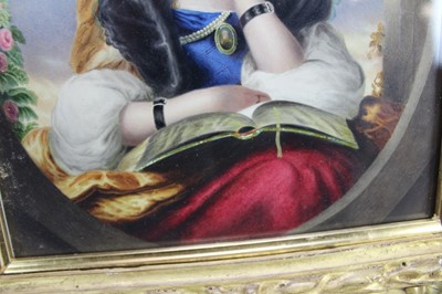 Lot 169 - Maria Hunt, watercolour - 'Angelina', 22.5cm x 26cm in Florentine frame