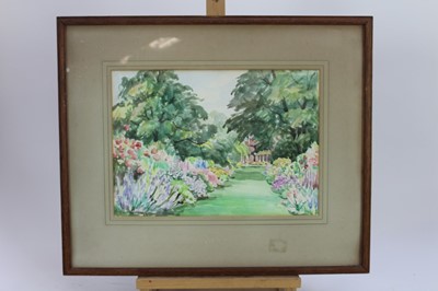 Lot 132 - Ellen Warrington, five watercolours - Garden scenes in glazed frames