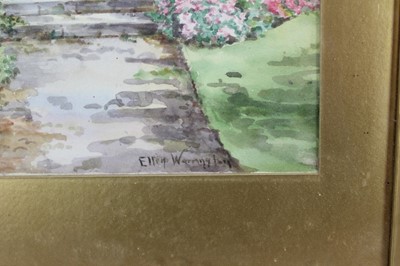 Lot 132 - Ellen Warrington, five watercolours - Garden scenes in glazed frames