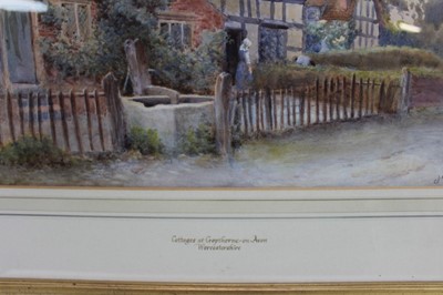 Lot 163 - J Aitken watercolour - ‘Cottages at Copthorn on Avon Worcestershire’, signed