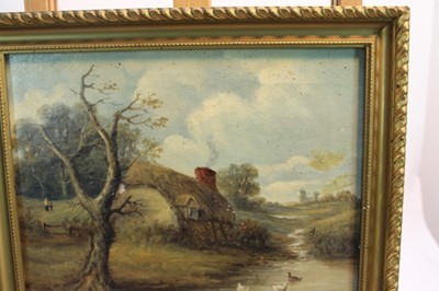 Lot 182 - Christopher Mark Maskell, a pair of oils on canvas - cottage landscapes, signed