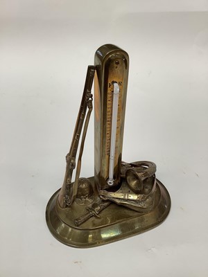 Lot 2503 - German brass desk theremometer