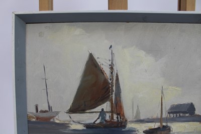 Lot 168 - Vic Ellis (1921-1984) oil on board - marine scene, signed, 34.5cm x 24cm