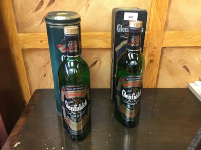 Lot 340 - Two bottles of Glenfiddich Whisky