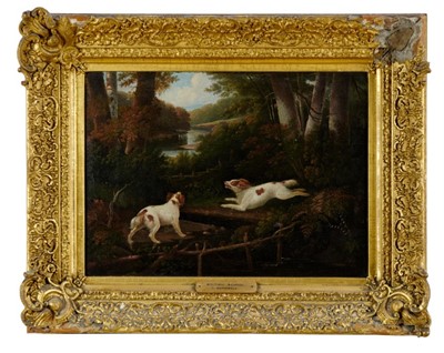 Lot 1182 - I. Rothwell British School oil on canvas- Gun dogs, in gilt frame