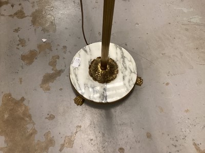 Lot 947 - White painted standard lamp together with a brass standard lamp (2)