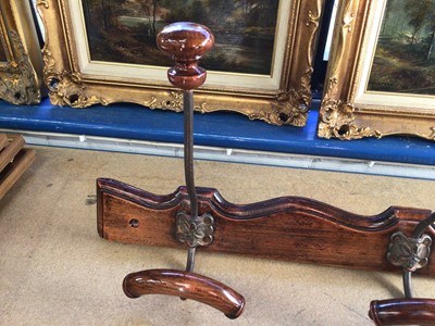 Lot 219 - Good stained beech coat and hat rack