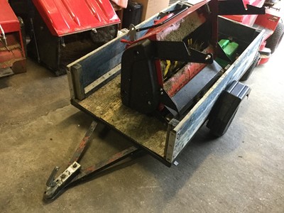 Lot 3 - By Direction of Executors: Small single axle trailer with metal frame and wood sides