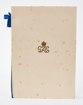 Lot 56 - T.M. King George VI and Queen Elizabeth, scarce signed 1939 Christmas card with gilt crowned GRE cipher to cover, fine portrait photograph of The King, Queen and two daughters to the inside, sign...