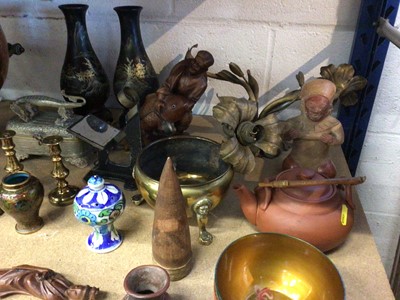 Lot 226 - Oriental and other items, including a pair of lacquer vases, terracotta teapot, etc
